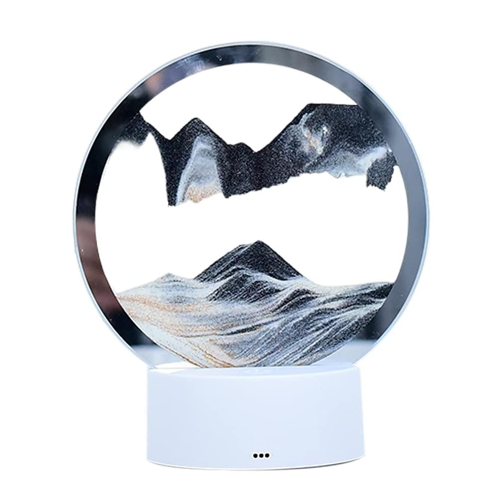 3D Sanduhr Nachtlicht – Dynamisches Sandbild Mit Farbwechsel, USB/Batterie, 16x10x20 Cm, Tischdeko