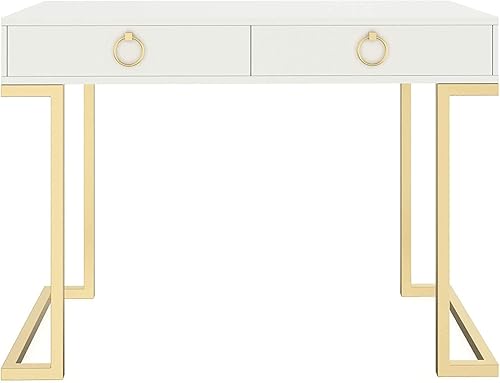 Vista 11 de Nathan James Jasper - Escritorio pequeño para oficina en casa con almacenamiento, escritorio bohemio con cajón y cubículo abierto, color marrón Nuez