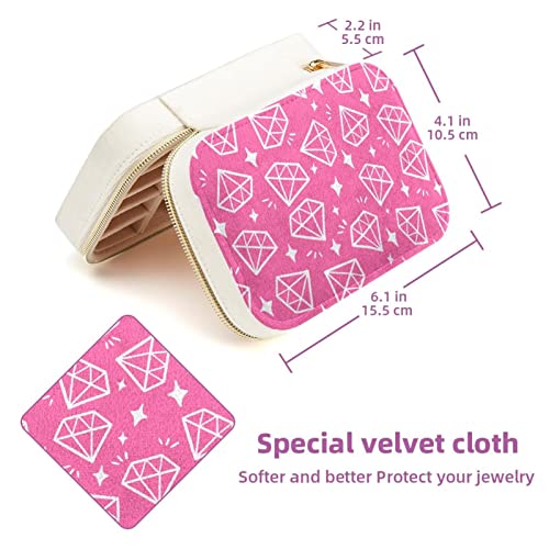 Boîte de rangement en velours pour boucles d'oreilles rose compacte avec zip - 6