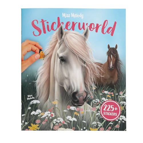 Depesche 13985 Miss Melody Stickerworld - Livre d'autocollants avec 24 Pages de Fond Ă Coller, Comprenant 3 Doubles Pages d'autocollants de vĂŞtements et d'accessoires