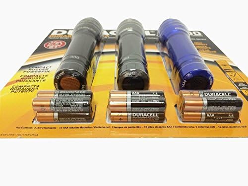 Duracell Durabeam Ultra 300 Lumens Tactical High-Intensity Compact LED Flashlight, 3-Pack