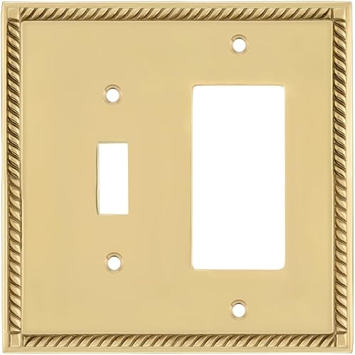 Miniatura 9 de Nostalgic Warehouse 719962 Placa de interruptor de cuerda con palanca única, latón pulido