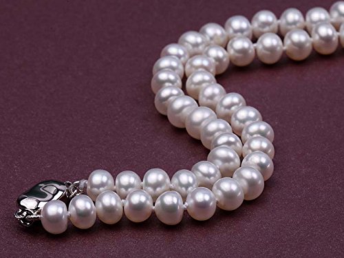 Jyx Pearl Necklace Classic Near-Round White Cultured Freshwater Pearl Necklace Strand For Women 20" #TOP4