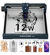 WIZMAKER 12W Laser Engraver Machine, Portable Carving Machine, 300x300mm Carving Area, 0.1mm High...