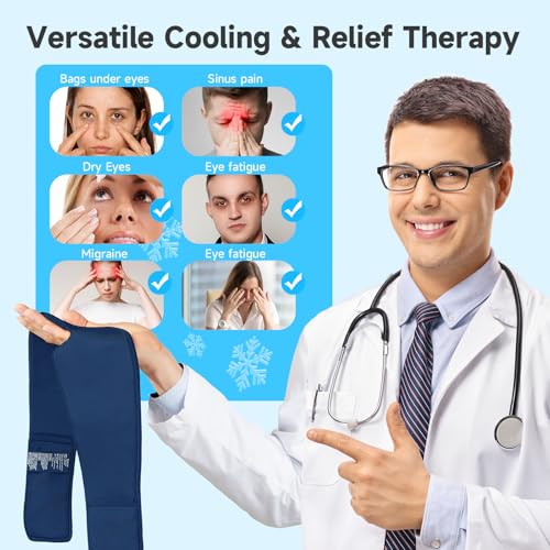 Umisleep Máscara de olhos refrescante, máscara macia para dormir e frio para olhos secos, capa de ge