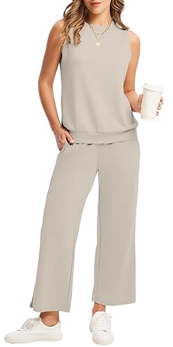 WIHOLL Two Piece Set for Women Summer Outfits Vacation Lounge