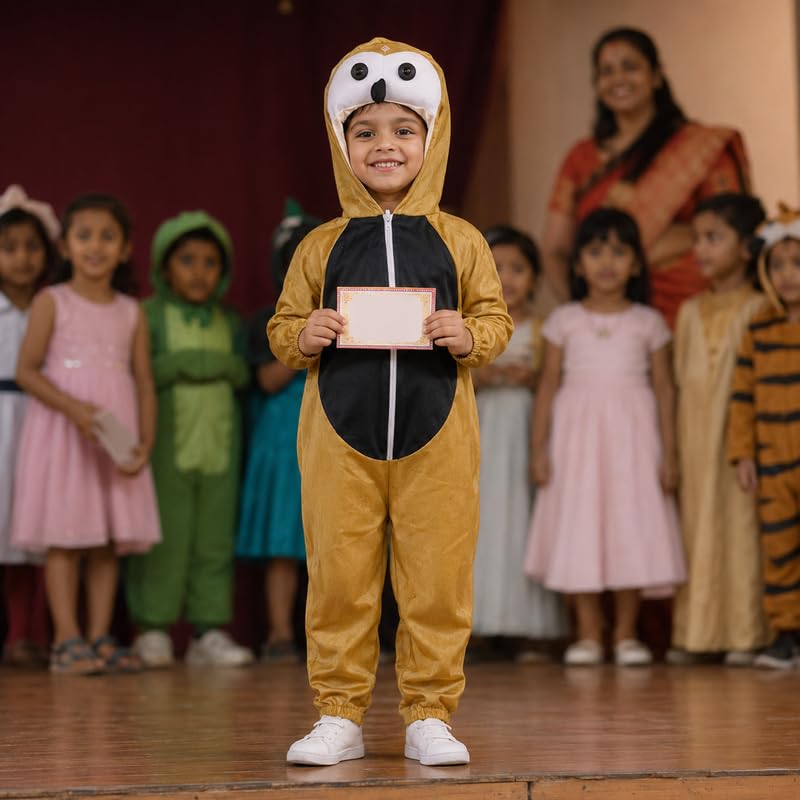 Image of Animal Costume for Kids | Plush Fancy Dress Costume for Boys & Girls |School Fancy Dress, Annual Day, Jungle Theme, Role Play, Halloween & Birthday Party