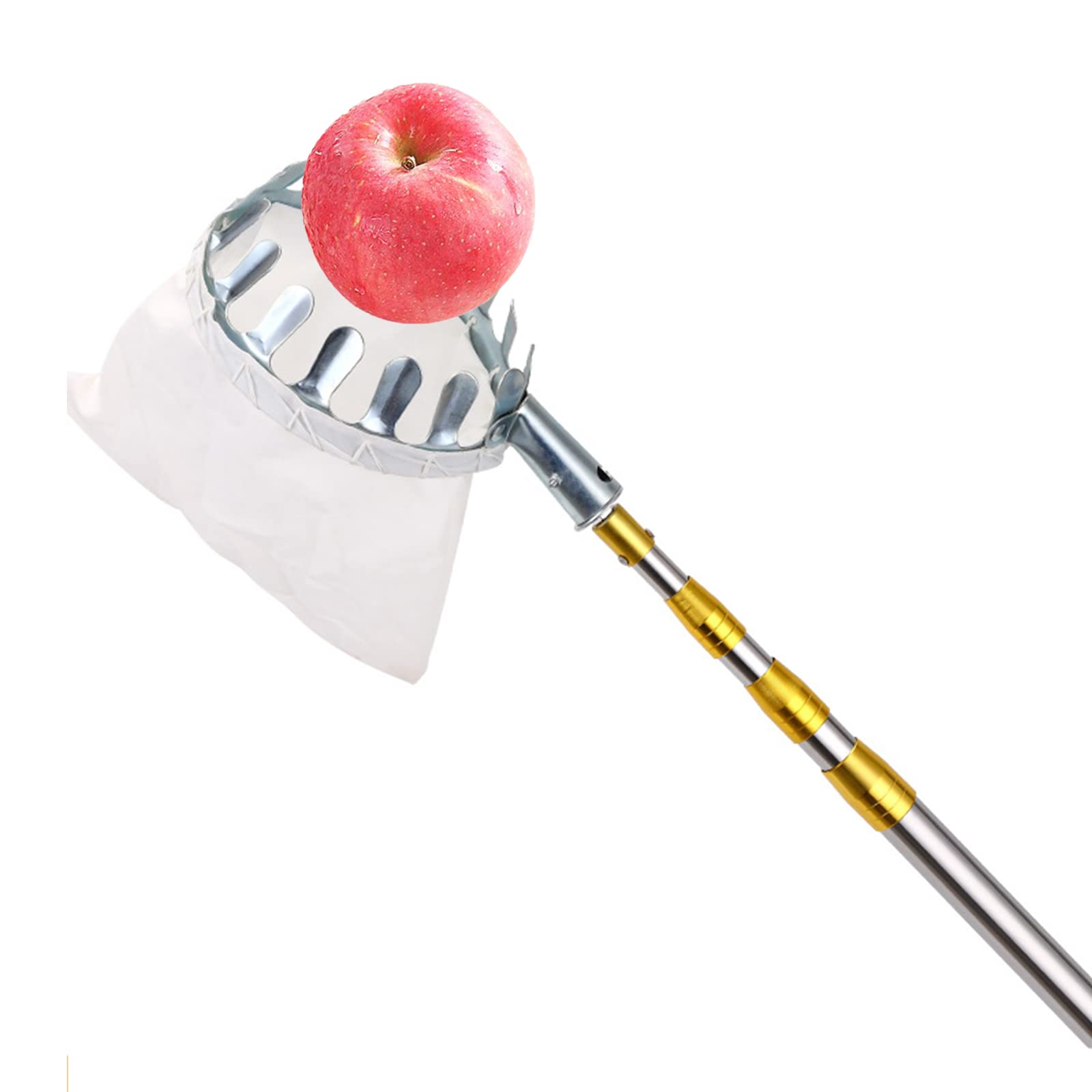 Fruitplukker met stoffen zak - voor het oogsten van fruit - diameter 16