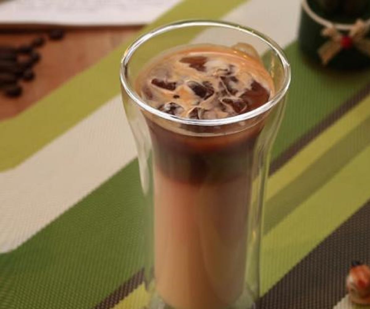 【morningplace】 ダブルウォール グラス タンブラー 二重構造 耐熱 保温 保冷 カップ 400ml (2個セット)