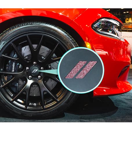 Image of IPG Compatible for Dodge Charger Challenger Durango Wheel Center Cap Decal Sticker Wrap Kit Personalize Your Vehicle (Inner Logo, Pink Glitter)
