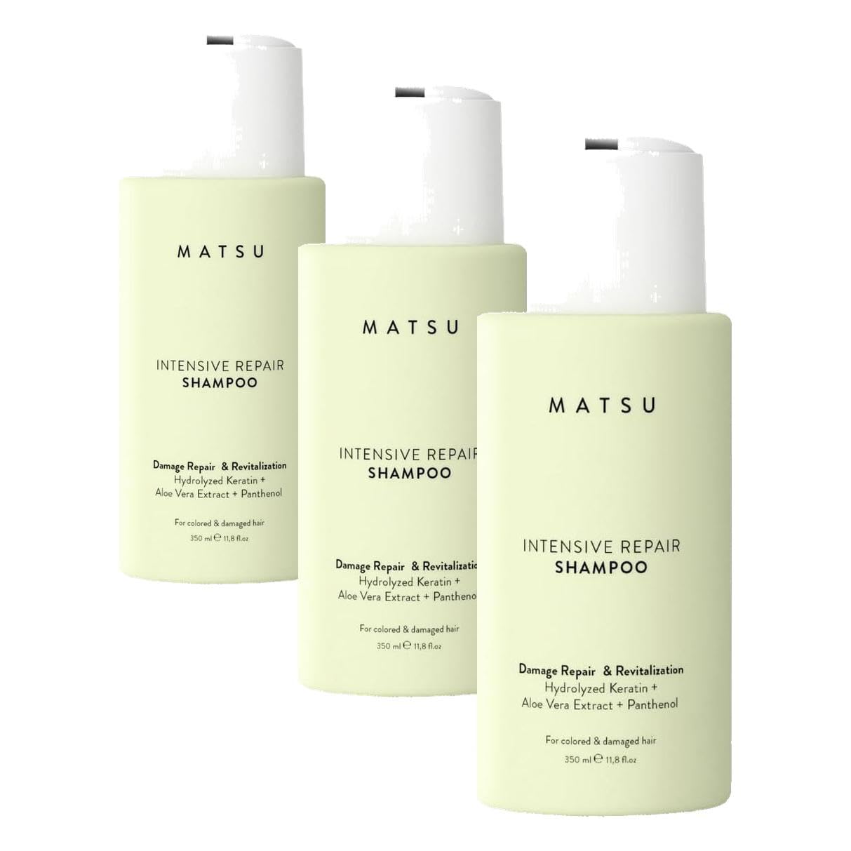 Matsu Professional Intensive Repair, Yıpranmış Saçlar İçin Onarıcı Bakım Şampuanı, 350 Ml (3 paketi)