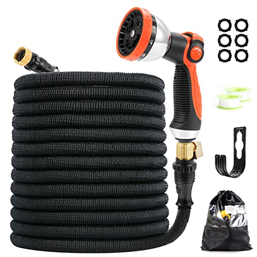 Kejector Tuyau D'arrosage Extensible De 7.5m/15m/30m, Tuyau D'arrosage Flexible Et Résistant Avec Embout De Pulvérisation à 10 Modes Pour Une Excellente Performance D'arrosage Et De Nettoyage (5) Cover