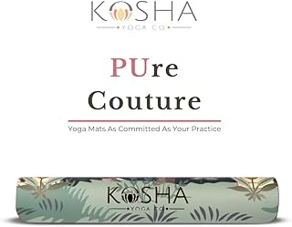 Extra Thick Premium Designer Yoga Mat For Men & Women - 6.5mm PUre Couture mats by Kosha Yoga Co. (Garden Of Eden) Price In India