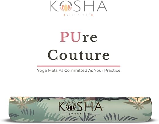 Extra Thick Premium Designer Yoga Mat For Men &amp; Women - 6.5mm PUre Couture mats by Kosha Yoga Co. (Garden Of Eden)