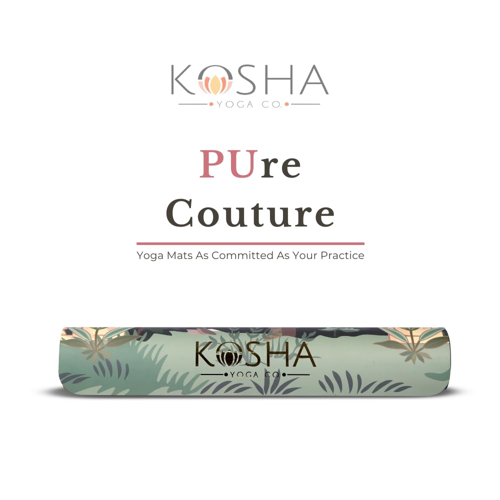Extra Thick Premium Designer Yoga Mat For Men & Women - 6.5mm PUre Couture mats by Kosha Yoga Co. (Garden Of Eden)