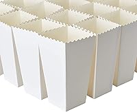 Vista 1 de BLUE PANDA Paquete de 100 cajas blancas de palomitas de maíz a granel para fiestas, recipientes blancos para decoraciones nocturnas de cine