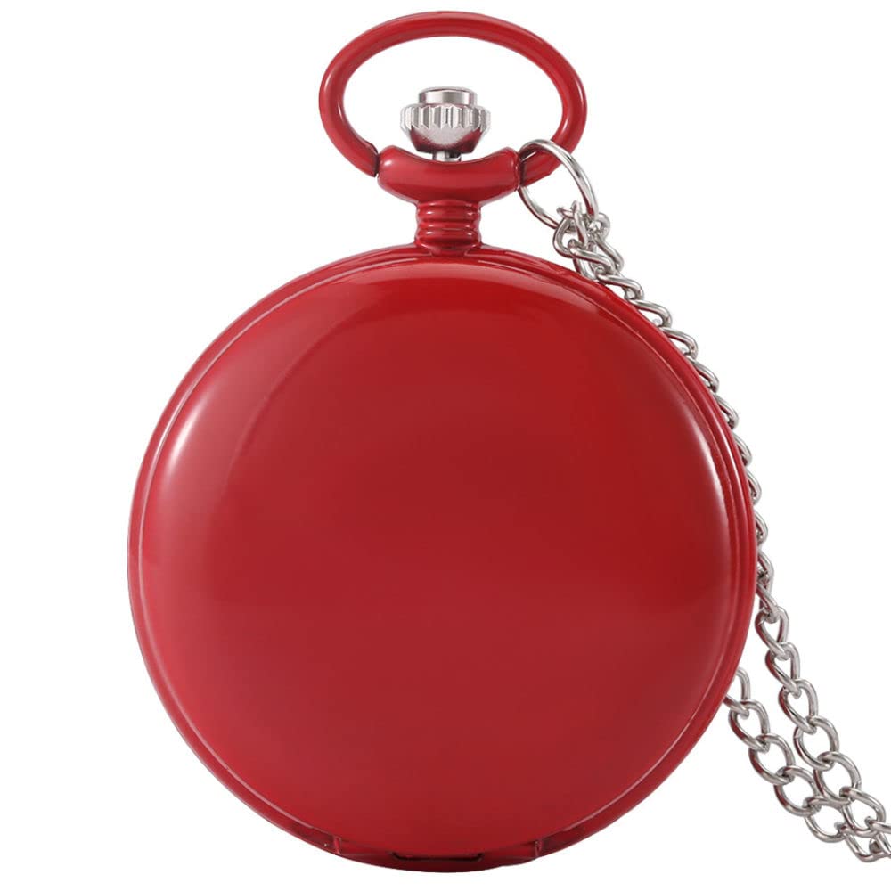 LIDCOM Reloj de Bolsillo de Cuarzo con Texto fotográfico Impreso Personalizado de Doble Cubierta con Regalos para Pareja, Amigo, niños
