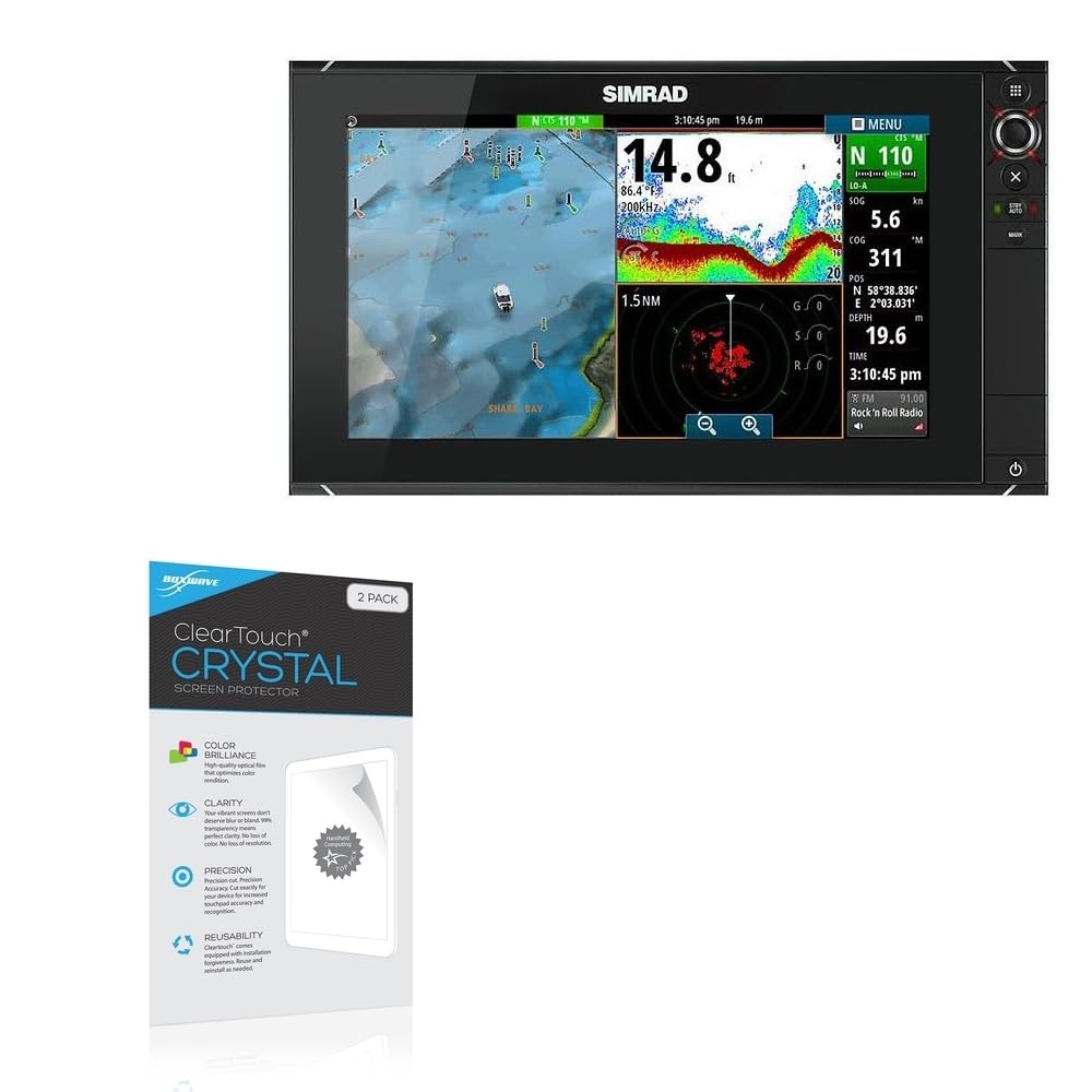 BoxWave Screen Protector Compatible with Simrad NSS Evo2 (16 in) - ClearTouch Crystal (2-Pack), HD Film Skin - Shields from Scratches