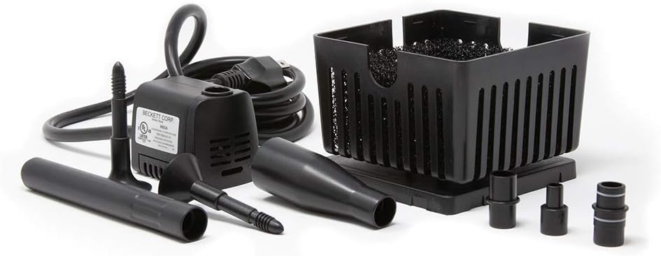 Corporation CGFK60 7207210 120 GPH 5 Watt Container Fountain Pump Kit for Patio Ponds, Container Fountains, Indoor and Outdoor Fountains, Black