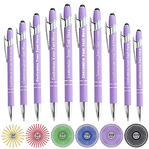 Aokizkdzsw 2 a 500 Bolígrafos Personalizados, Bolígrafo Personalizado de Nombres de Grabado y logotipo de Mensaje, Elegante Boli Regalar para profesores,mujer,Adultos,Estudiantes,Morado