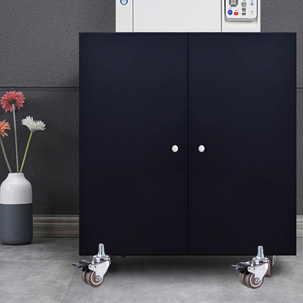Ruote girevoli con Stelo Girevole,Rotelle per mobili in Gomma,Rotelle industriali per carichi Pesanti,Ruota Doppia,capacità sima 300 kg,Adatto per Moquette,Pavimenti in parquet,Stelo filetta
