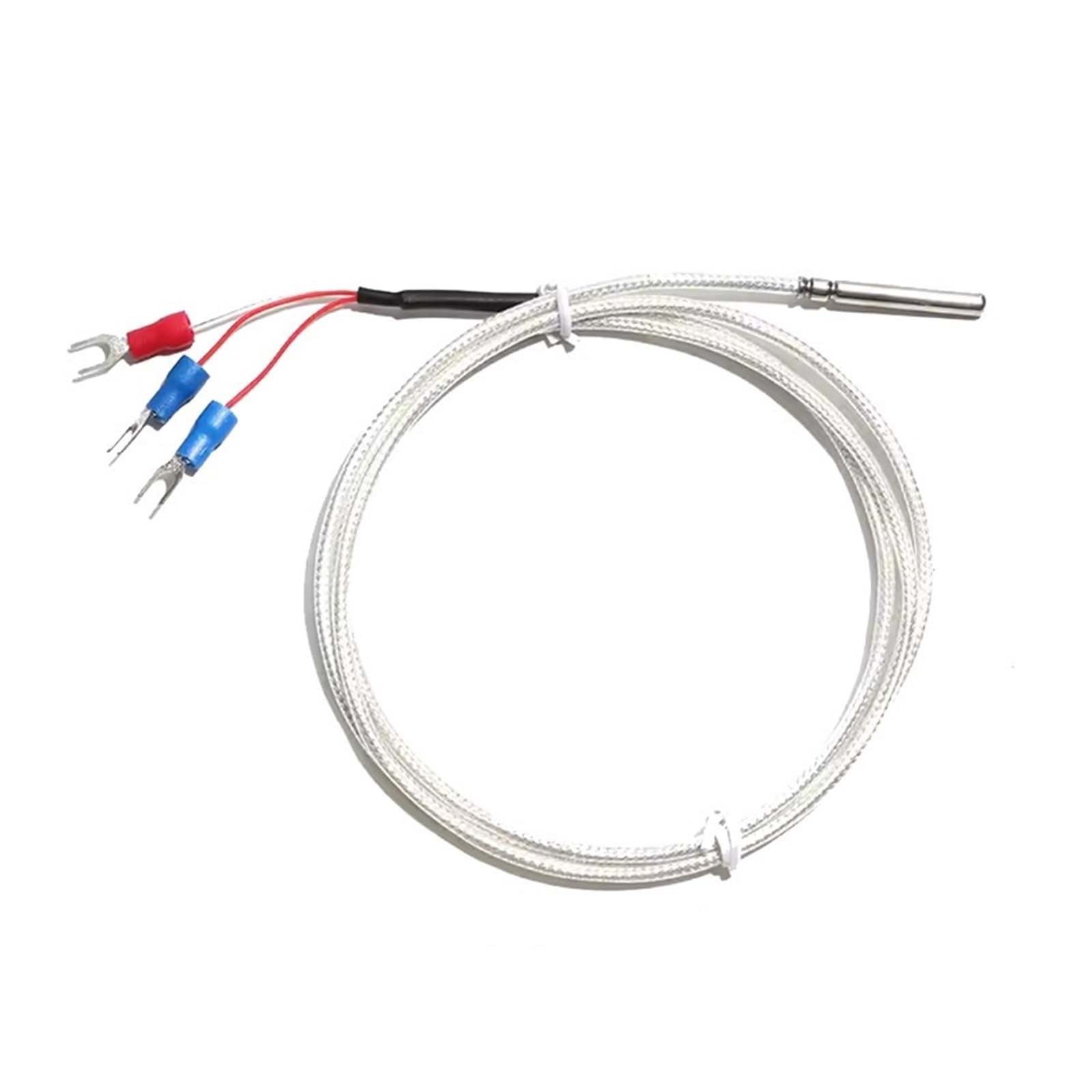 Termopar tipo K, Termistor de sonda medición temperatura PT100 termopar 4x30MM con conector 3 terminales Cable PTFE 1/2/3/4/5M(4m Cable Length,A Level 0.1mm)