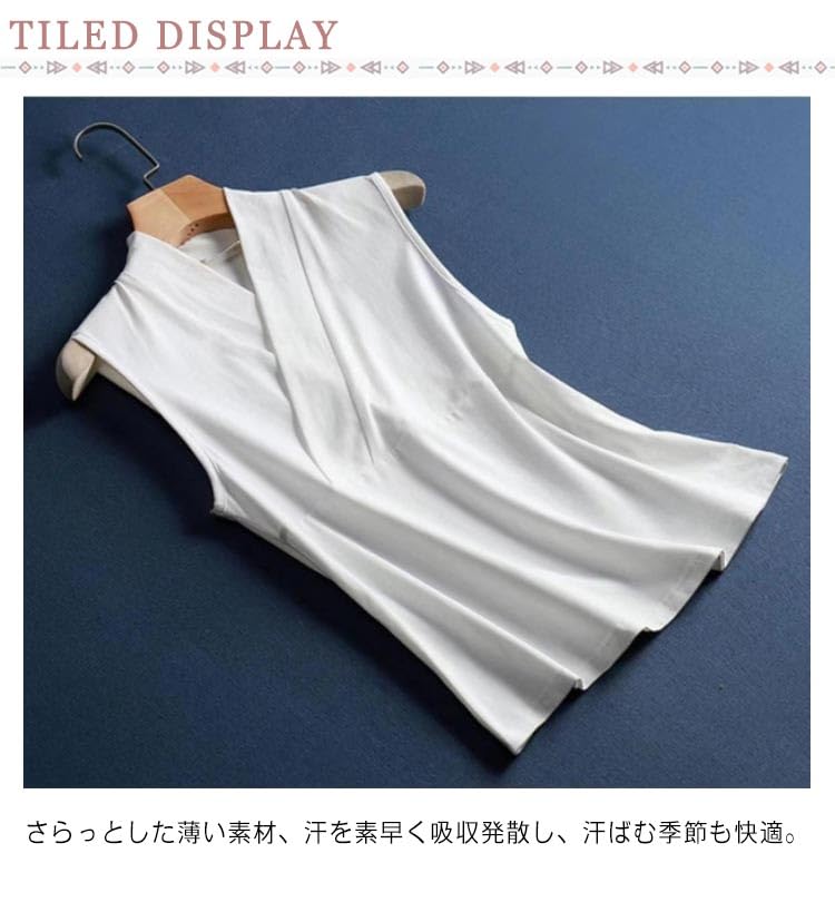 Amazon.co.jp: 袖なし 半襦袢 和装下着 Tシャツ Tシャツ襦袢 インナー