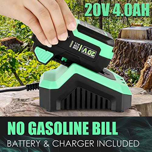 Electric Chainsaw Cordless 10-Inch 20V 4.0Ah Lithium-Ion Battery Powered Chain Saw Kit With Auto-Tension And Lubrication For Small Limbs Trees Branches Pruning Wood Cutting #TOP1