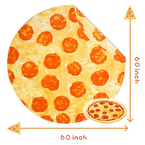 Image of Bnuitland Pizza Funny Blanket, 300 GSM Double Sided Giant Novelty Realistic Food Blanket for Adults and Kids, Super Soft Flannel Throw