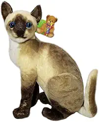 Gato de Pelúcia Realista Sentado Siamês Fizzy Toys FC2743