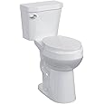 Two Piece Toilets Round, 21" Extra Tall Toilet for Bathroom, 1.28 GPF Powerful Flush, 12 Inch Rough In