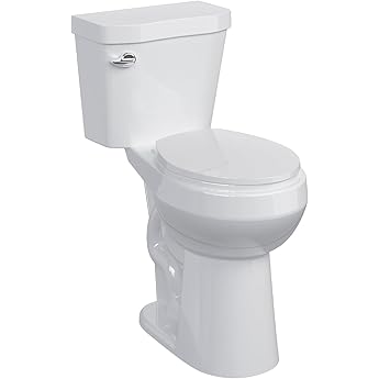 Two Piece Toilets Round, 21" Extra Tall Toilet for Bathroom, 1.28 GPF Powerful Flush, 12 Inch Rough In