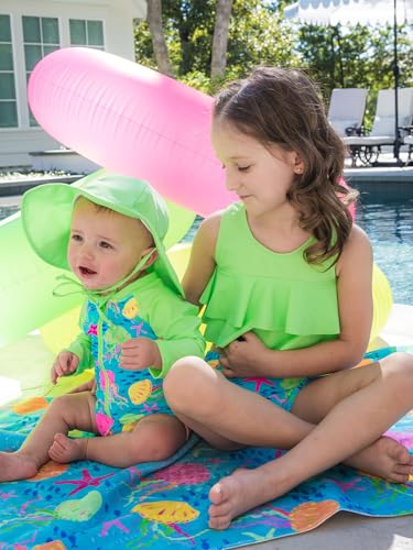 Image of RuffleButts Baby-Girls Sun Hat Floppy Wide Brim UPF 50+ - Baby Sun Hat with Sun Protection