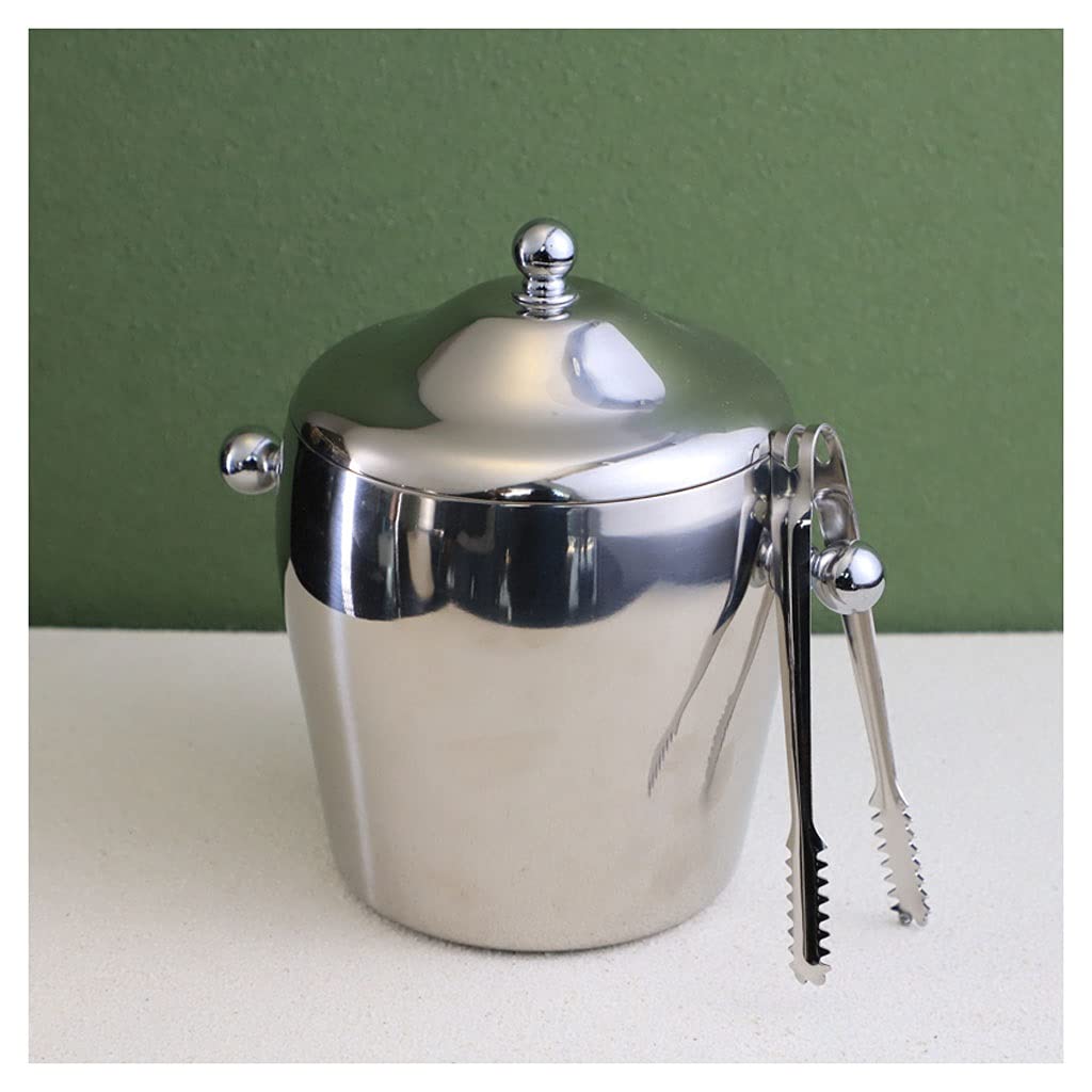 Cubiteras Cubo de Hielo de Acero Inoxidable con asa Restaurante Bucket de Vino Cubo de champán con Tapa de cóctel de cóctel Cubierta de Bebidas Familiares Cubo Cerveza (Size : S)