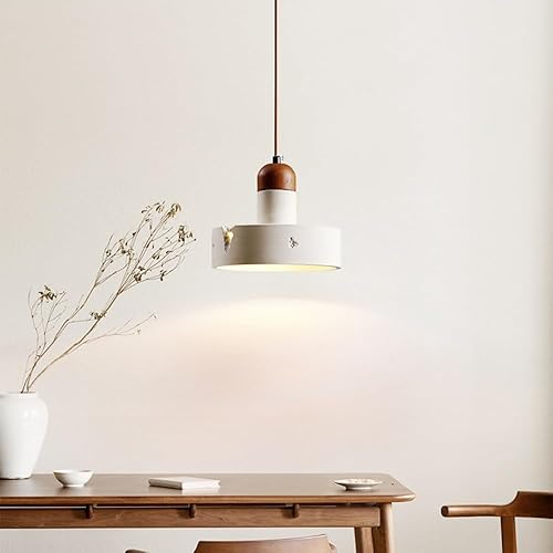 Miniatura 6 de Lámpara colgante industrial vintage, cilindro de piedra, iluminación de isla de cocina con cable ajustable de madera, cemento, mini accesorio