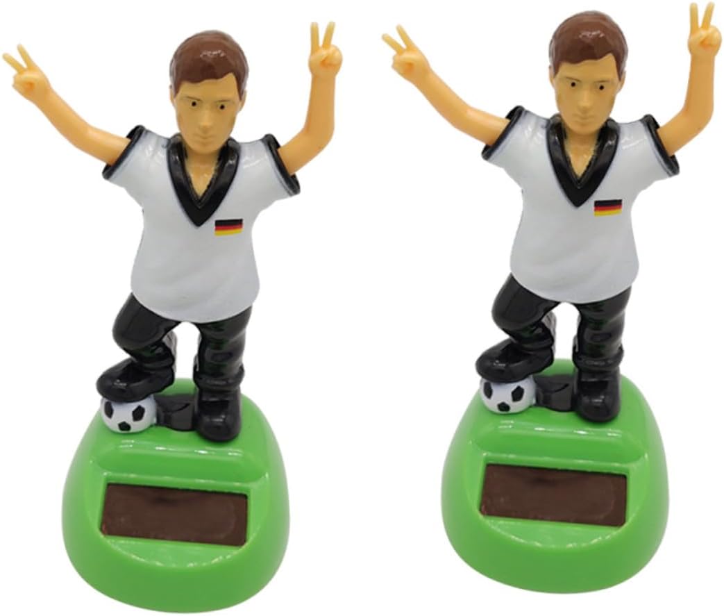 PRETYZOOM 2pcs Creative Solar-Powered Swing Car Ornament Football Theme Car Decor Auto Decor