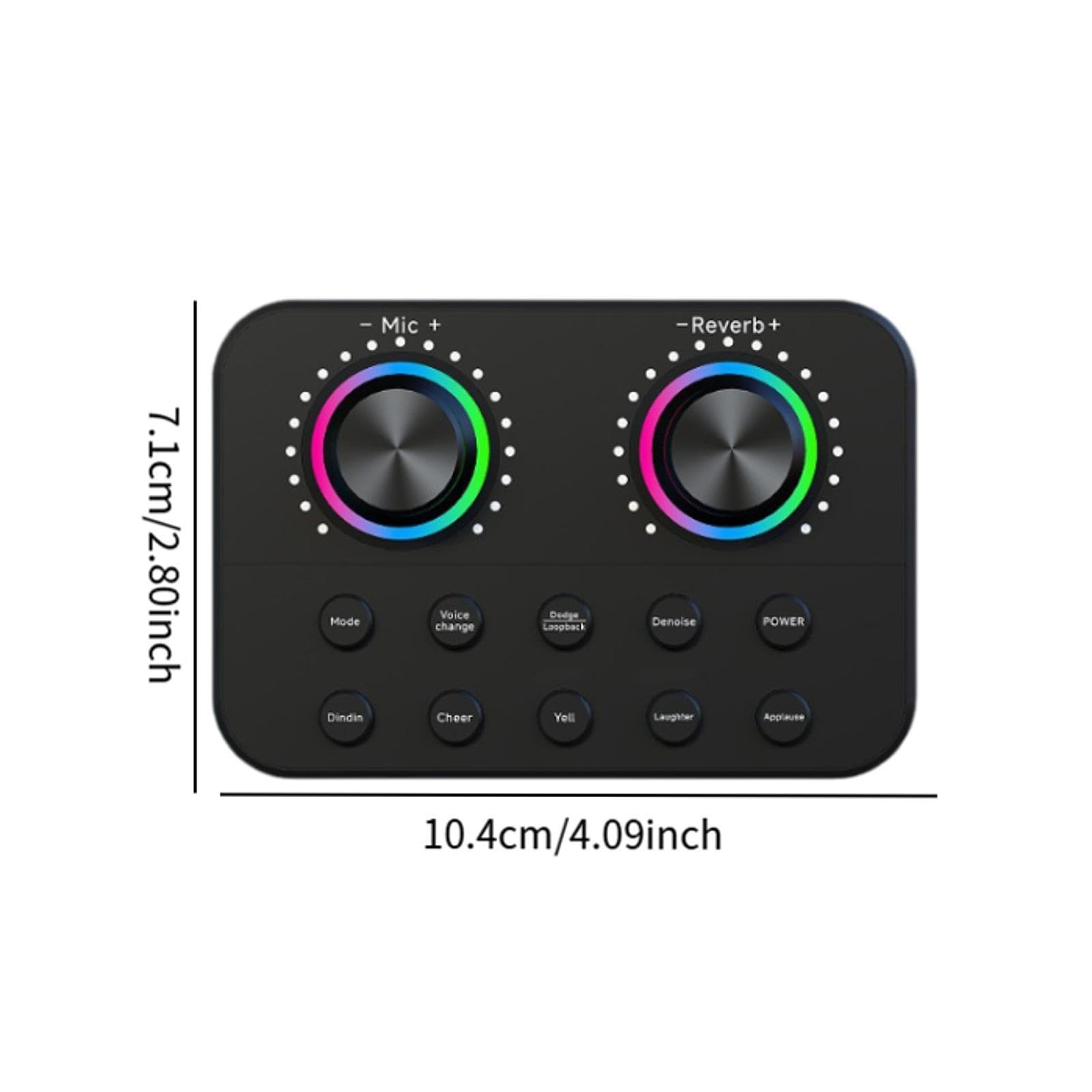 Mezclador de audio portátil con tarjeta de sonido, robusto, control en real, cambiador de voz profesional para juegos, de voz, grabación,