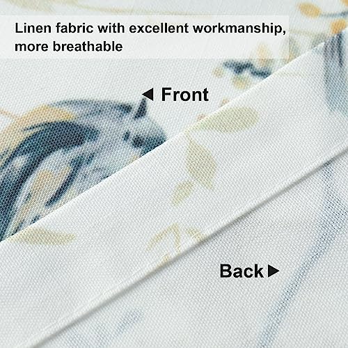 Leeva Valances For Windows Laundry Room, Birds Pattern Elegant Tie-Up Swag Small Curtains Shade For Kitchen Valance, One Panel, 52X18 Inch, Grey #TOP4