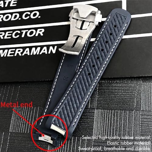 Bracelet montre caoutchouc 20mm 21mm boucle pliante compatible Seamaster Aqua Terra 150