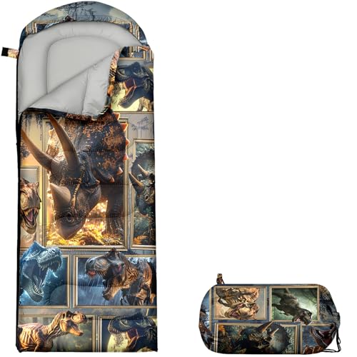 Bolsa de dormir para niñas, bolsa de dormir para niños para camping - Ligera impermeable y cálida para 3 estaciones, bolsa portátil con compresión para actividades al aire libre miniatura 1