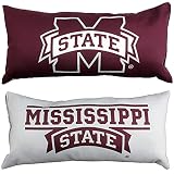 College Covers Everything Comfy Mississippi State Bulldogs 2 Sided Bolster Small Travel Pillow Decorative Pillow 16 x 6