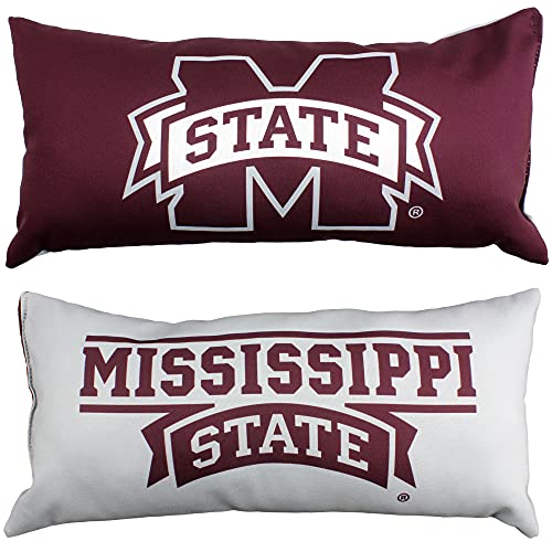 College Covers Everything Comfy Mississippi State Bulldogs 2 Sided Bolster Small Travel Pillow Decorative Pillow 16 x 6