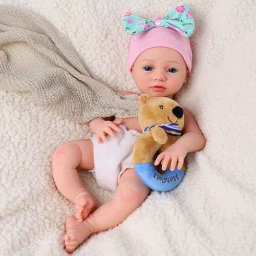 Muñeca Reborn Silicone 16 Pulgadas Cuerpo Completo Realista miniatura 4