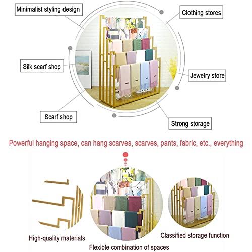 Floor Standing Scarf Display Stand, Metal Freestanding Scarf Holder Organizer, Closet Rods For Hanging Clothes, Towel Rack For Commercial Clothing Retail Store Sheets Belt Suit Pants Hanging Rack #TOP1