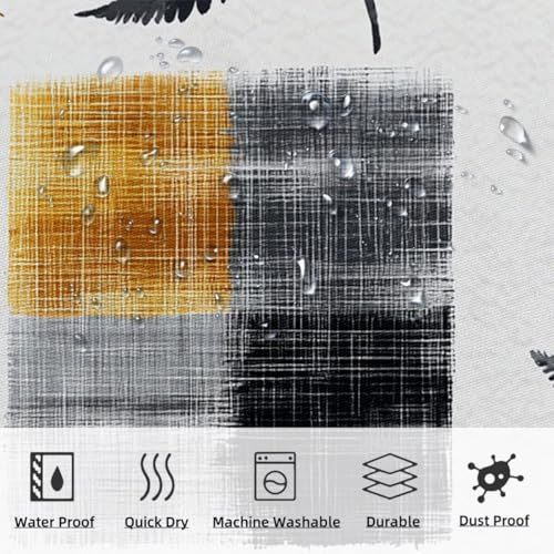 Rideau de douche abstrait 180x200 polyester imperméable avec crochets inclus - 3