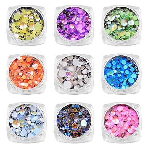 Ail Art Strasssteine für Nägel, Meerjungfrauen-Perlen, transparent, halbrund, Nagelschmuck, Strass, professionelle… – Bild 3