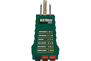 Extech ET15 Receptacle Tester, Safe Plug, Reliable Outlet