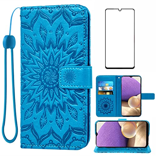 Coque Samsung Galaxy A32 5G TYHQB antichoc couleur bleu mat avec grip