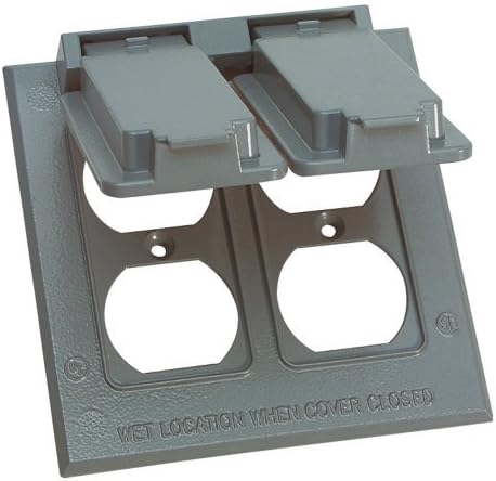 Square Metal 2 gang Duplex Box Cover For Wet Locations