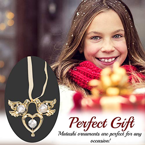Matashi Crystal Studded Home Decorative Showpeice Love Doves Birds Hanging Ornament (Gold - 24K Gold Plated) #TOP6